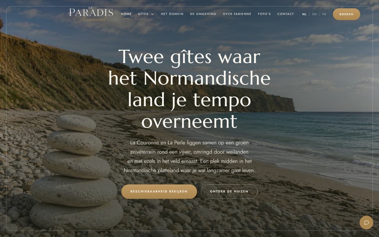 Website van Le Paradis Normand